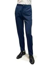 Canali - Blue Impeccable Wool Smart Casual Trousers - Lyst