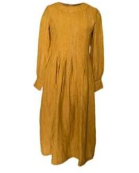 WINDOW DRESSING THE SOUL - Mustard Linen With A Thread Tilly Dress Xs - Lyst