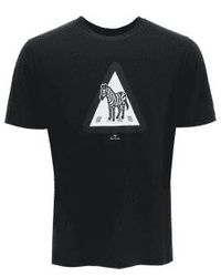 Paul Smith - Zebra hazard graphic t-shirt größe: xxl, farbe: schwarz - Lyst