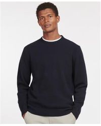 Barbour - Navy Patch Crew Neck Sweater S - Lyst