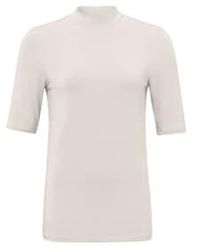 Yaya - T-shirt With High Neck And Short Sleeves Off Sweat Xs - Lyst