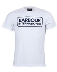 Barbour - International essential large logo t-shirt blanc - Lyst