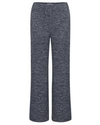 Ichi - Yose Wide Leg Casual Trousers-total Eclipse Melange-20120467 Xs(uk6-8) - Lyst