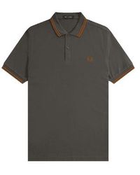 Fred Perry - Slim Fit Twin Tipped Polo Field & Nut Flake S - Lyst