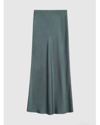 Anine Bing - Bar Silk Skirt Xs / Dark Sage - Lyst