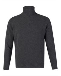 FILIPPO DE LAURENTIIS - Charcoal Grey Wool & Cashmere Roll Neck Sweater Dv3ml 980 - Lyst