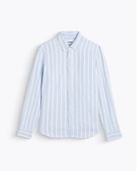 Homecore - Chemise tokyo hemp stripes azules/blancas - Lyst