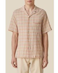 Portuguese Flannel - Crepe Plaid Shirt Peach / S - Lyst
