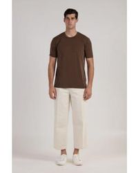 Daniele Fiesoli - T-shirt à cou rond en soie en coton marron - Lyst
