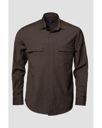 Eton - Dark Merino Wool Lightweight Overshirt 10001038738 S - Lyst