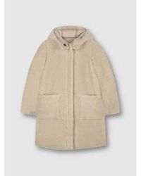 Rino & Pelle - Alina Reversible Hooded Coat Stone Uk 16 - Lyst