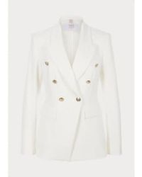 Riani - Detalle l botón plateado blazer blanco col: 110 scuento white, tamaño: 14 - Lyst