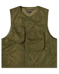 Engineered Garments - Cover Vest Olive Flight Satin L - Lyst