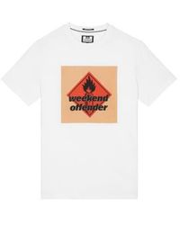 Weekend Offender - Lines Short Sleeved T Shirt White - Lyst
