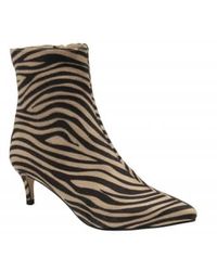 Ravel - & Beige Zebra-print Currans Pointed-toe Ankle Boots Uk 5 - Lyst