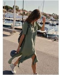 indi & cold - Indi And Cold Linen Shirt Dress In Basil - Lyst