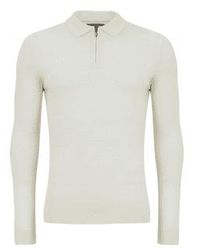 Remus Uomo - Polo en tricot zippé blanc - Lyst