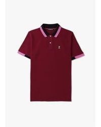 Psycho Bunny - Mens Chicago Patch Pique Polo Shirt In Crimson - Lyst