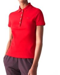 Lacoste - Polo Slim Fit Donna Rosso - Lyst