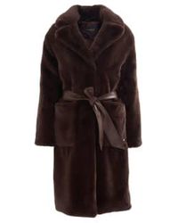 Freed - Lily Oversized Faux Fur Coat Espresso S - Lyst