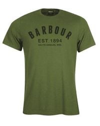 Barbour - Essential Ridge Logo T-shirt - Lyst