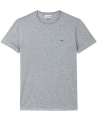 Lacoste - Th 6709 t-shirt aus pima-baumwolle silber chine - Lyst