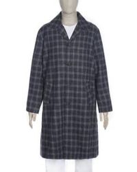 Universal Works - Long Swing Coat Upcycled Check Tweed Charcoal P 2509 L - Lyst