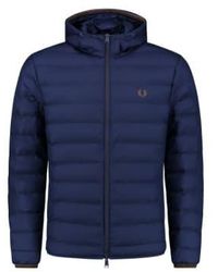 Fred Perry - Hooded Insulated Jacket French Navy - Lyst