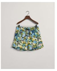 GANT - Classic Fit Tropical Print Swim Shorts In 922316012 410 - Lyst
