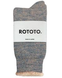 RoToTo - Double Face Merino Socks Blue / Brown Large - Lyst
