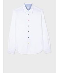 Paul Smith - Multi color botón camisa clásica tamaño: l, col: blanco - Lyst