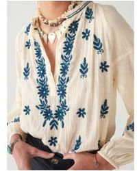MAISON HOTEL - Lina Embroidered Blouse Caribe S - Lyst