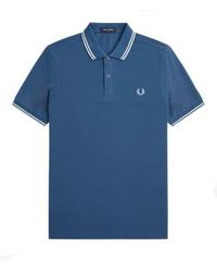 Fred Perry - Twin Tipped Polo Shirt Midnight Ecrulight Ice - Lyst