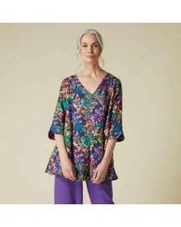 Sahara - Scattered Floral Linen Tunic Multi Uk 12/14 - Lyst