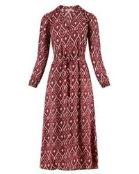Zusss - Maxi Dress With Ikat Print /reddish Brown Small - Lyst