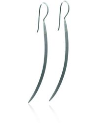 CollardManson Silver Long Curved Earrings - Nero