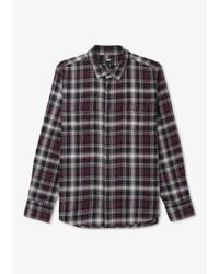 PAIGE - Mens Everett Checked Shirt In Onyx Cosmos - Lyst
