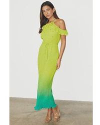 Never Fully Dressed - Ombre Plisse Claudia Dress Lime 8 - Lyst