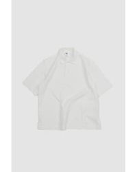 Margaret Howell - Offset Placket Polo Textured Cotton - Lyst