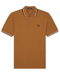 Fred Perry - Reissues Original Twin Tipped Polo Dark Caramel & Deep 44 - Lyst