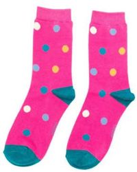 Miss Sparrow - Sks385 Spots Socks Hot One Size - Lyst