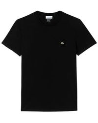 Lacoste - Th 6709 t shirt coton pima noir - Lyst