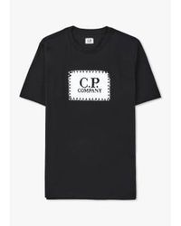 C.P. Company - Herren 30/1 jersey label style logo t-shirt in schwarz - Lyst