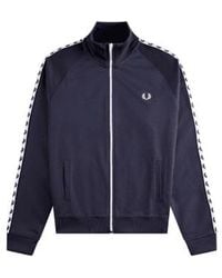 Fred Perry - Authentic Taped Track Jacket Dark Graphite S - Lyst