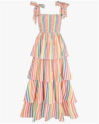 Pink City Prints - Zazie Dress Rainbow Stripe M - Lyst