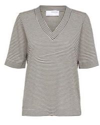 SELECTED - Franja camiseta con cuello en V - Lyst