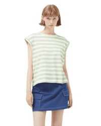 Compañía Fantástica - Cap Sleeve T Shirt In And White Stripes From - Lyst