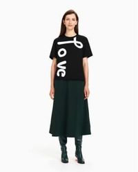 Marimekko - T -shirt kapina schwarzes hemd mit der schrift liebe - Lyst