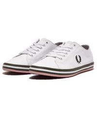 Fred Perry - Kingston twill blanc, chasse green & rose - Lyst