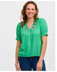 Sugarhill - Angelique Shirred Top , Rainbow Parrots Embroidery 10 - Lyst